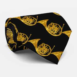 French Horns in Gold Neck Tie