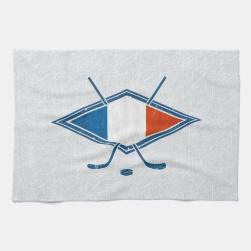 French Ice Hockey Flag Logo Tea Towels