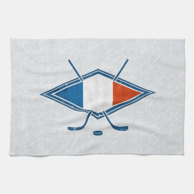 French Ice Hockey Flag Logo Tea Towels (Horizontal)