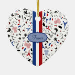 French Icons With Flag Of France Ceramic Ornament at Zazzle