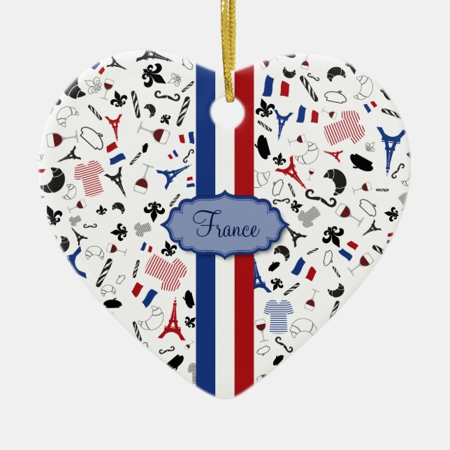 French icons with Flag of France Ceramic Ornament (Front)