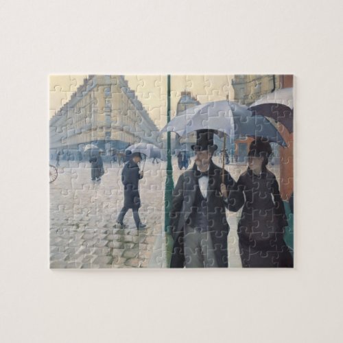 French Impressionism  Paris Street Rainy Day Jigsaw Puzzle