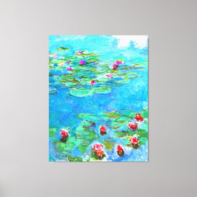 French Impressionist Claude Monet Water Lilies Canvas Print (Front)