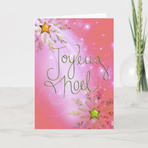 French Joyeux Noel Card with stars and snowflakes