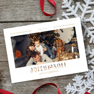 French Joyeux Noël Modern Typography Custom Photo