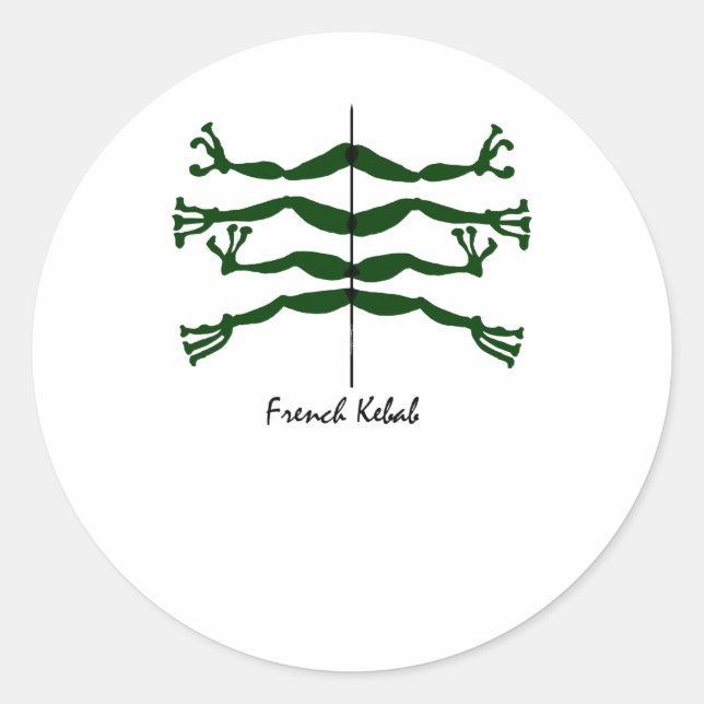 french kebab classic round sticker (Front)