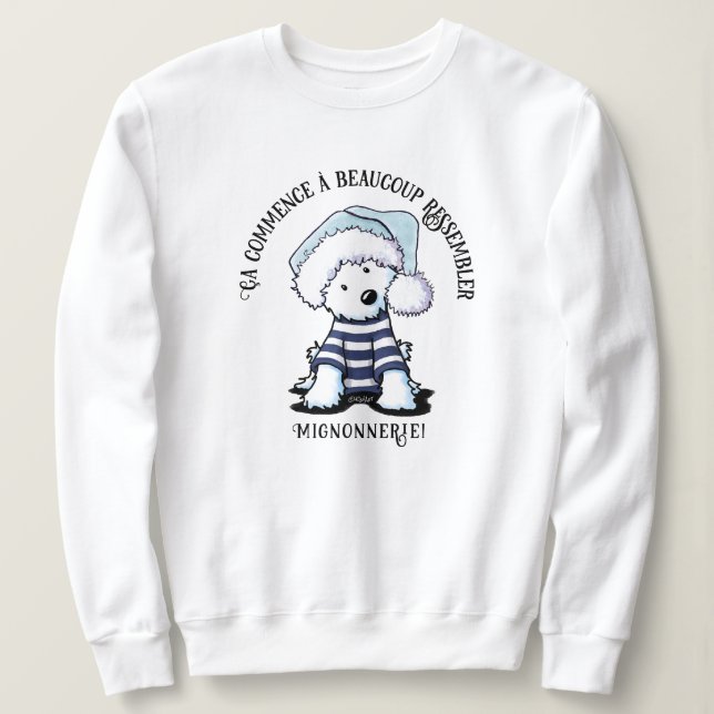 French KiniArt Westie Christmas Sweatshirt (Design Front)