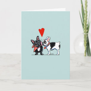 French Kiss Cute Frenchies Holiday Card