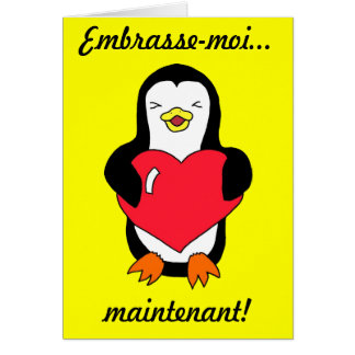 French "Kiss me...Now!" Penguin Cards