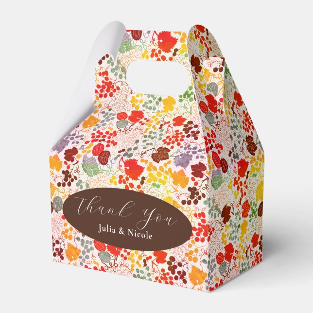 French Kissed Sweet Berry Grapes Flowers Wedding Favor Boxes (Front Side)