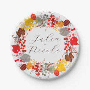 French Kissed Sweet Berry Grapes Flowers Wedding Paper Plates
