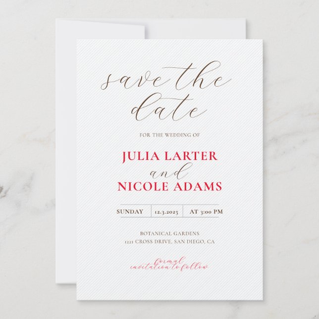 French Kissed Sweet Berry Grapes Flowers Wedding Save The Date (Front)