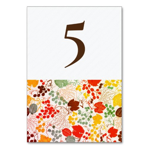 French Kissed Sweet Berry Grapes Flowers Wedding Table Number