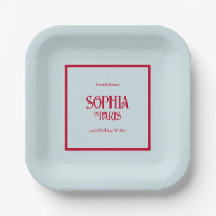 French Kisses & 40th Birthday Wishes Paris Party Paper Plates