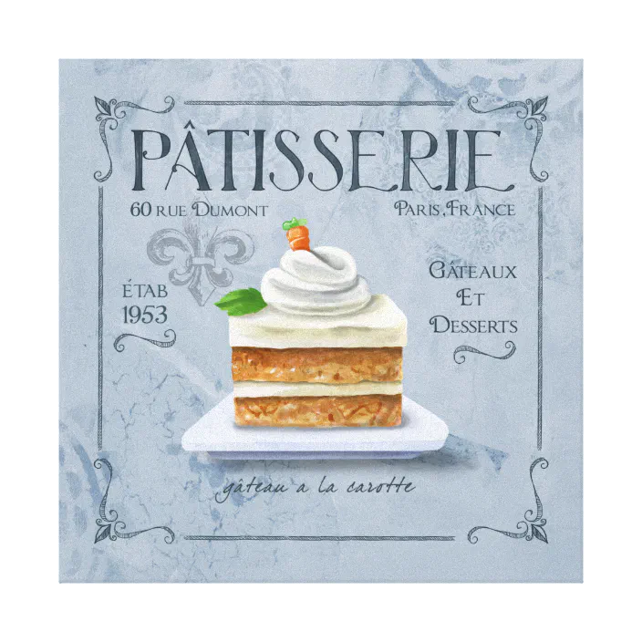 French Kitchen Decor Canvas Carrot Cake Zazzle Com