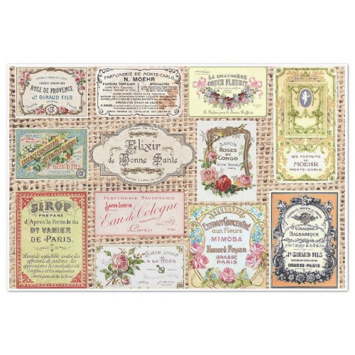 French Labels Tissue Paper