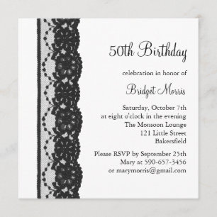 French Lace Birthday Invitation (white)