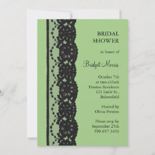 French Lace Bridal Shower (green) Invitation