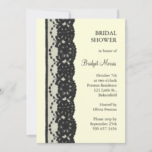 French Lace Bridal Shower (off white) Custom Announcement