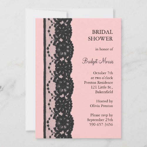 French Lace Bridal Shower (pink) Custom Invites