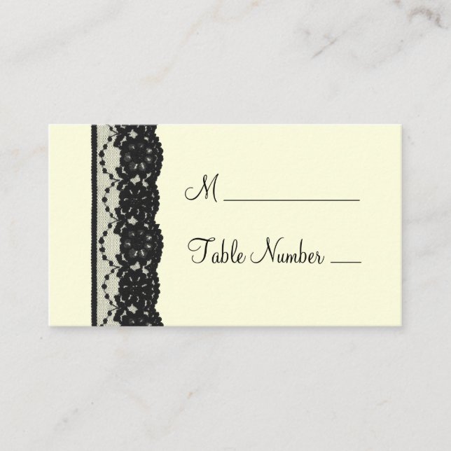 French Lace Place Card (ivory) (Front)