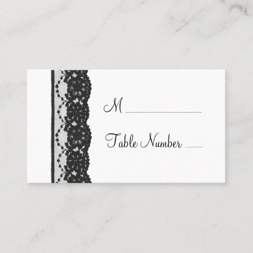 Customizable French Lace Place Card (white) Business Cards