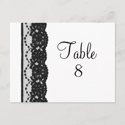 French Lace Table Numer Postcard white