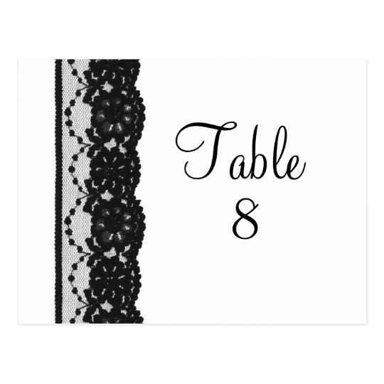 French Lace Table Numer Postcard (white)