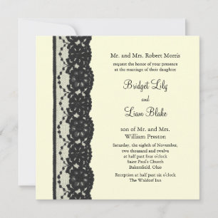 French Lace Wedding Invitation (ivory)