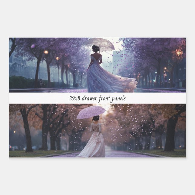 French Lady Garden Walk Drawer Front Wrapping Pape Paper Sheets (Front)