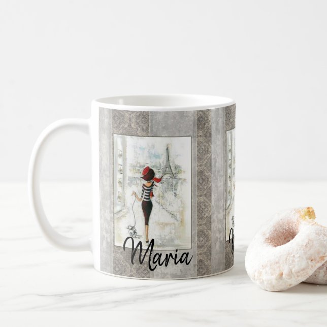 French Lady Mug (With Donut)
