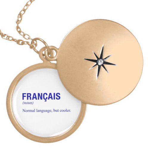 FRENCH Language Gold Plated Necklace