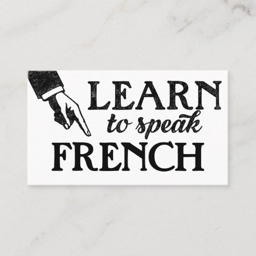 French Language Lessons Business Cards