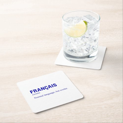 FRENCH Language Square Paper Coaster