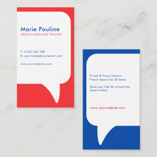 French Language Teacher Business Card