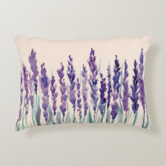 French lavander watercolor accent pillow