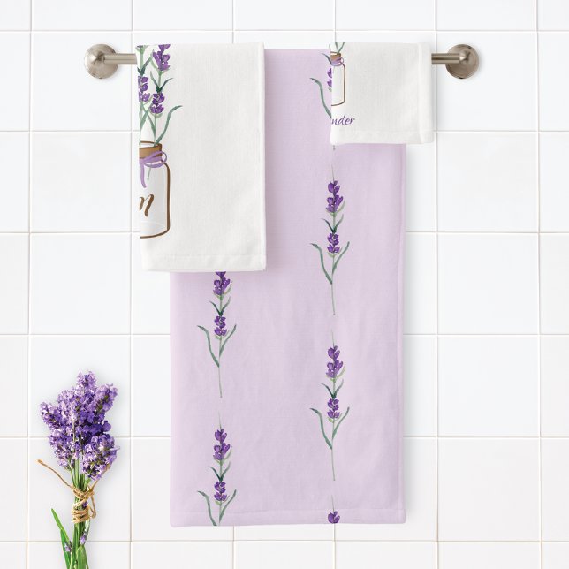 French Lavender Botanical Bath Towel Set (Creator Uploaded)