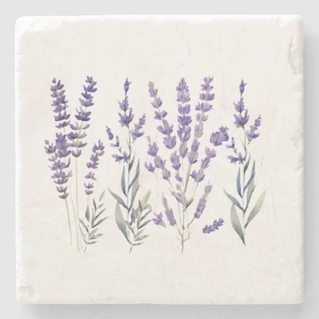 French Lavender Design Stone Coaster (Front)