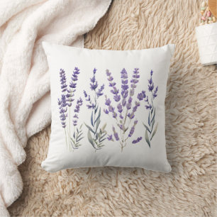 French Lavender Design Throw Pillow