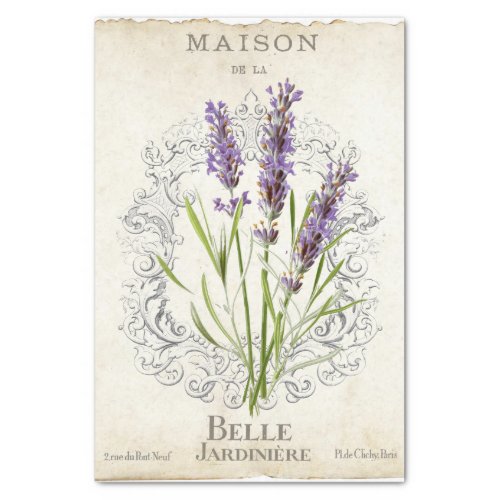 French Lavender Flower Gardener Vintage Parchment Tissue Paper