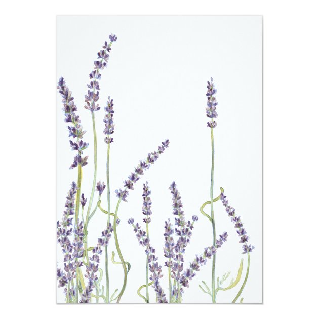 French Lavender Flowers Modern Typography Script Invitation