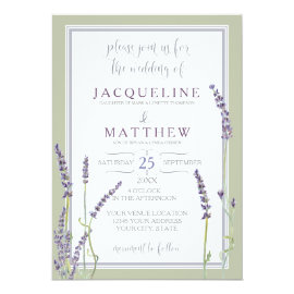 French Lavender Flowers Modern Typography Script Card