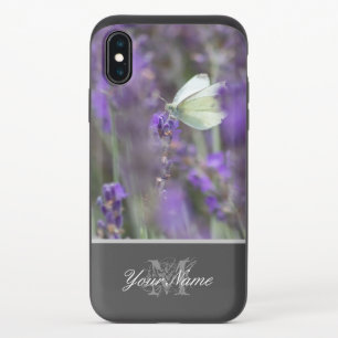 French lavender in full blow with white butterfly iPhone x slider case