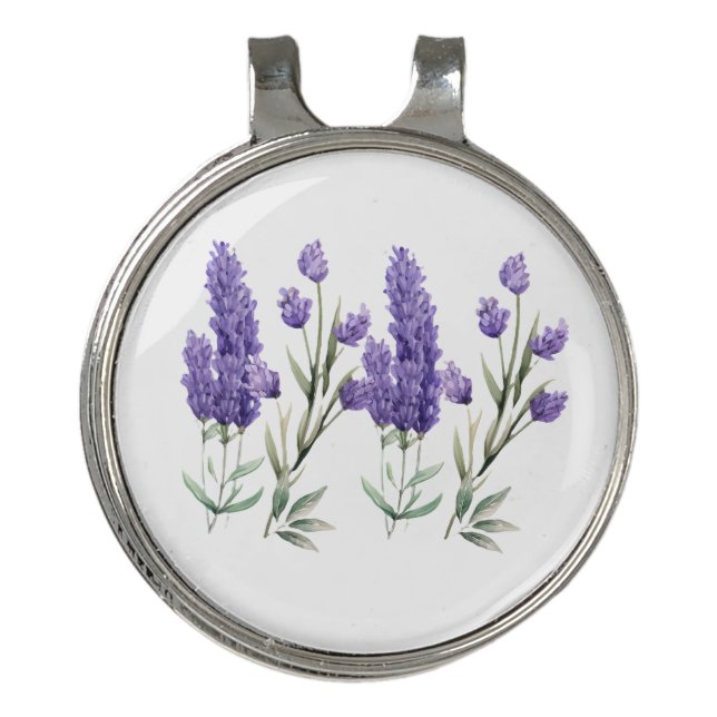 French Lavender Pattern Golf Hat Clip (Front)