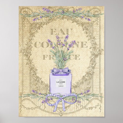 French Lavender Perfume Bottle Poster