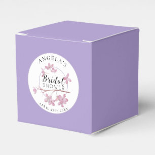 French Lavender Pink Lilac Bridal Shower Favor Boxes