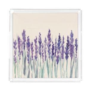 French Lavender: Watercolor Illustration Acrylic Tray