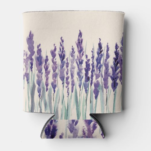 French Lavender Watercolor Illustration Can Cooler