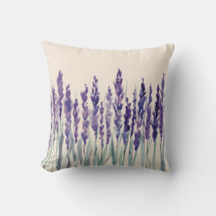 French Lavender: Watercolor Illustration Throw Pillow