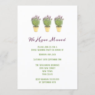 French Lavender We Have Moved Housewarming Party Invitation
